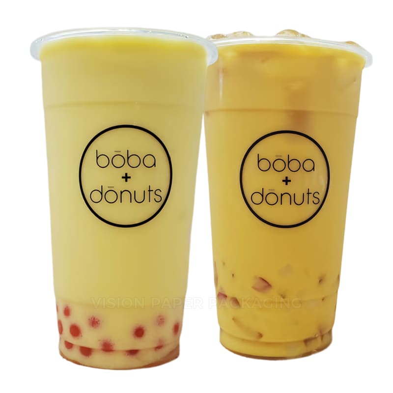 Custom bubble tea cups with logo printing and sealing film