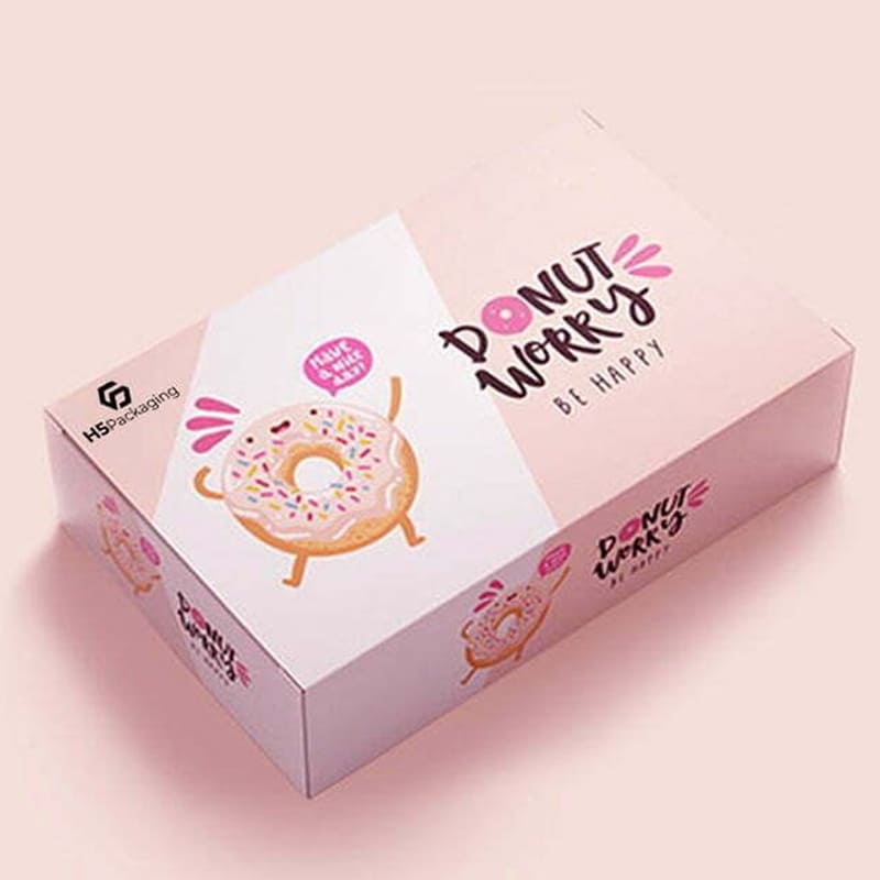 Custom donut packaging box with logo for bakery products