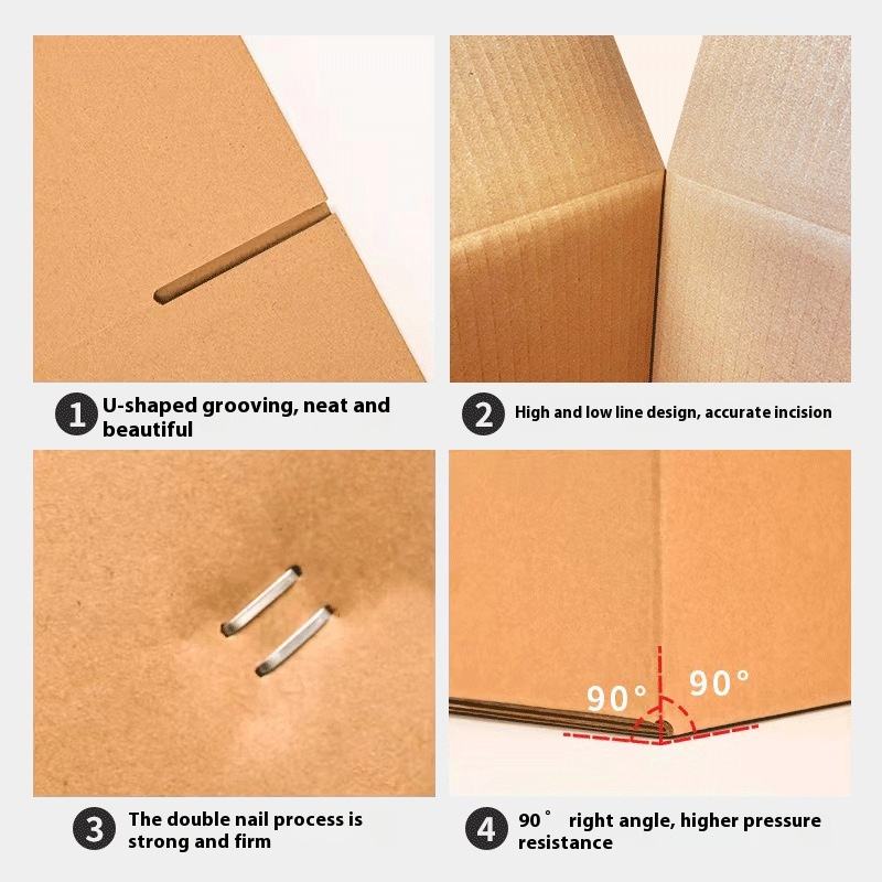 Corrugated box manufacturing details including creasing, cutting and reinforced joints