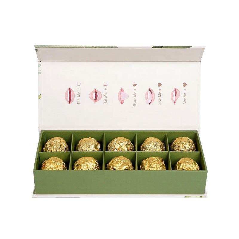Custom chocolate gift box with divider insert for assorted chocolates