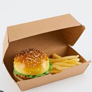 Kraft burger and fries meal box for takeaway combo packaging