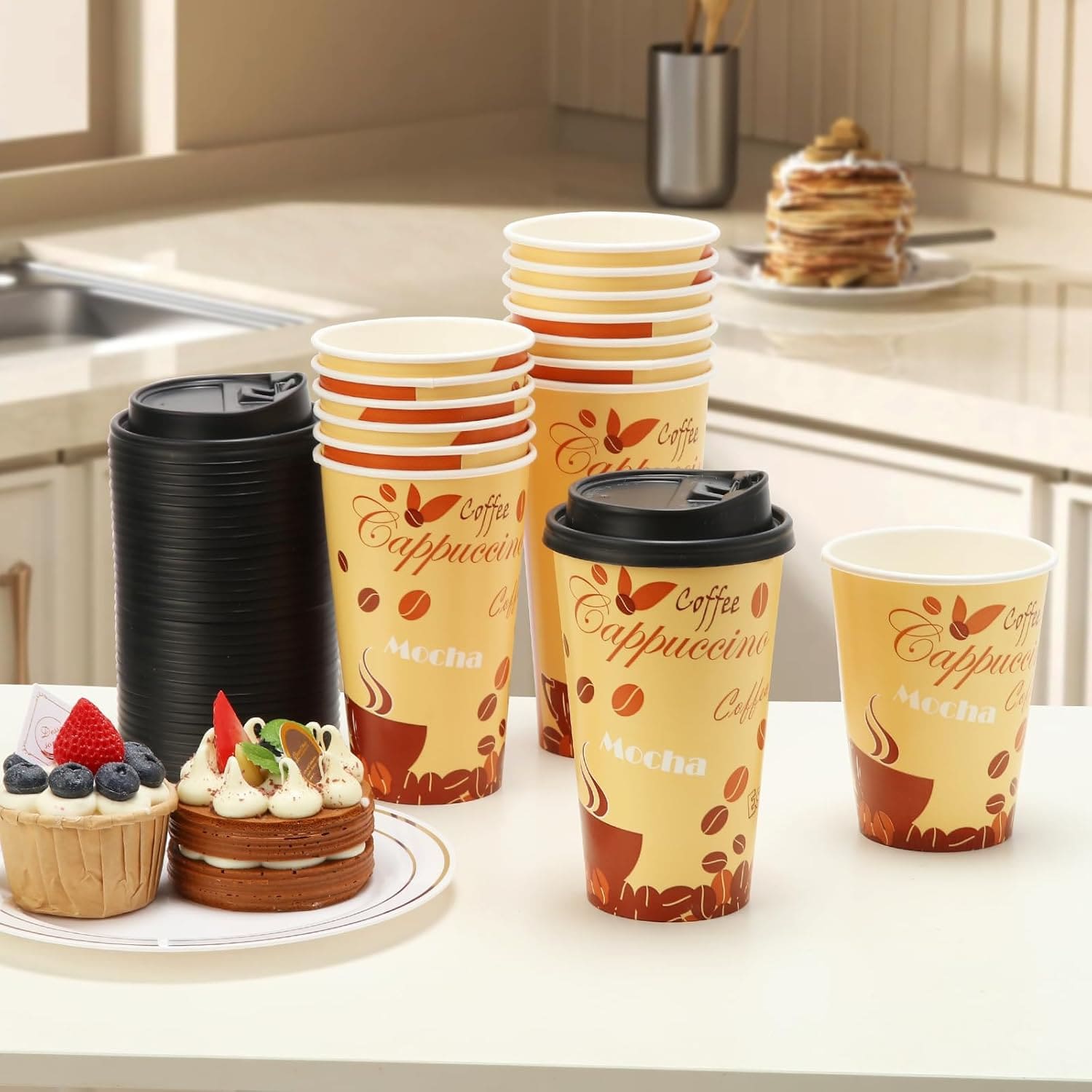 Custom Printed Paper Coffee Cups with Lids - Image 3