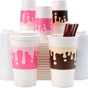 Paper Coffee Cups with Custom Printed Cup Sleeves