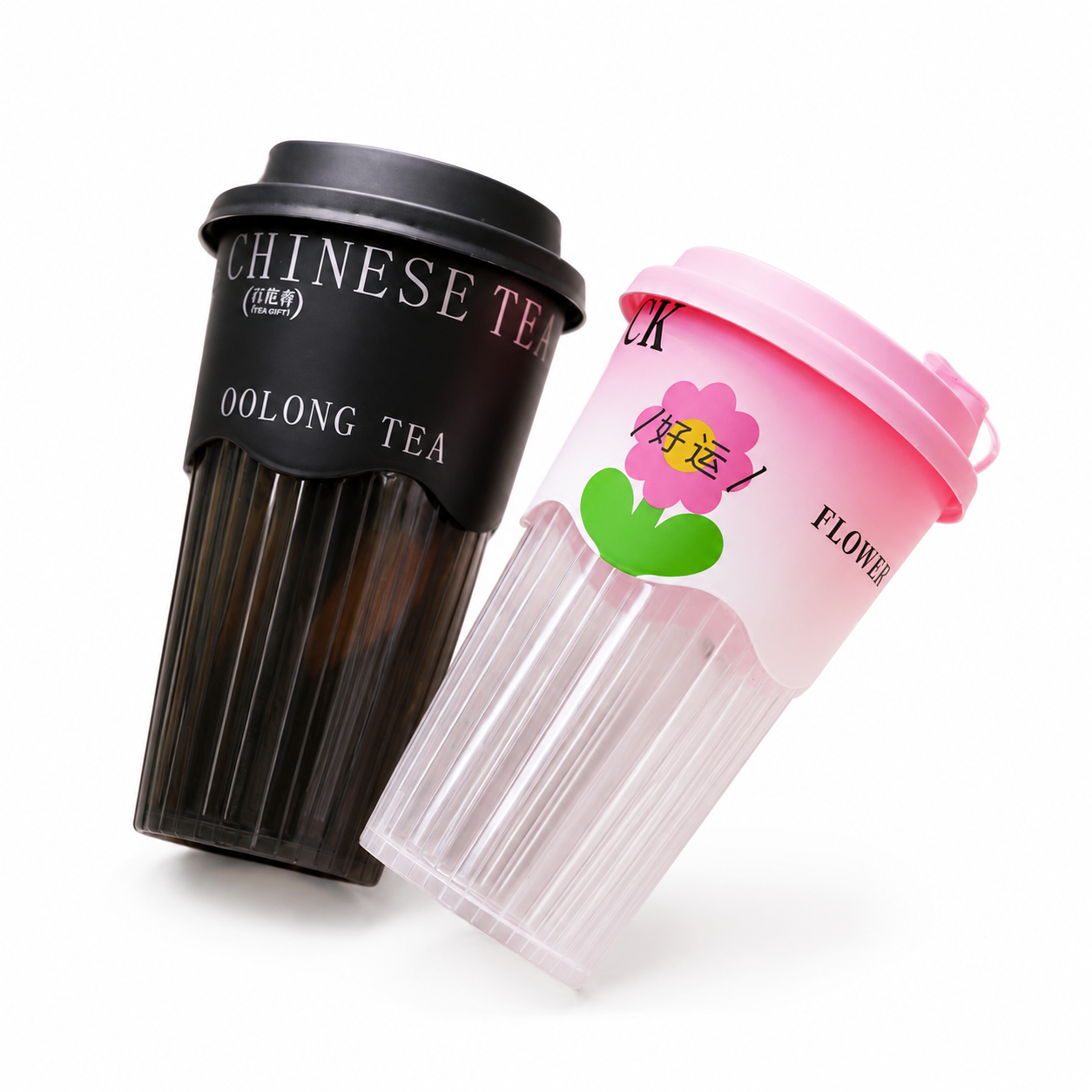 Custom Printed Reusable PP Plastic Cups with Lids
